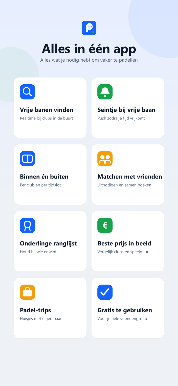 Alles in één app — alle functies